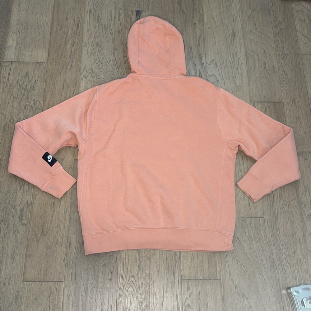 Nike Pink Quartz/ White Hoodie with 'Just Do It' Slogan Size Medium - Picture 10 of 10